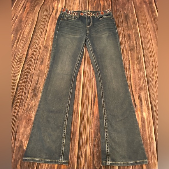 Rockin C Aztec waistband western jeans 30. Great used condition. Hems are fine. - Picture 3 of 8